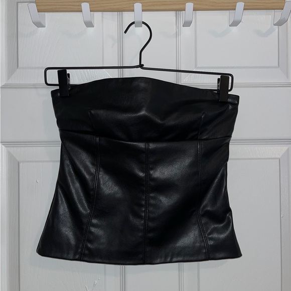 Zara Leather Tube Top - Picture 2 of 9
